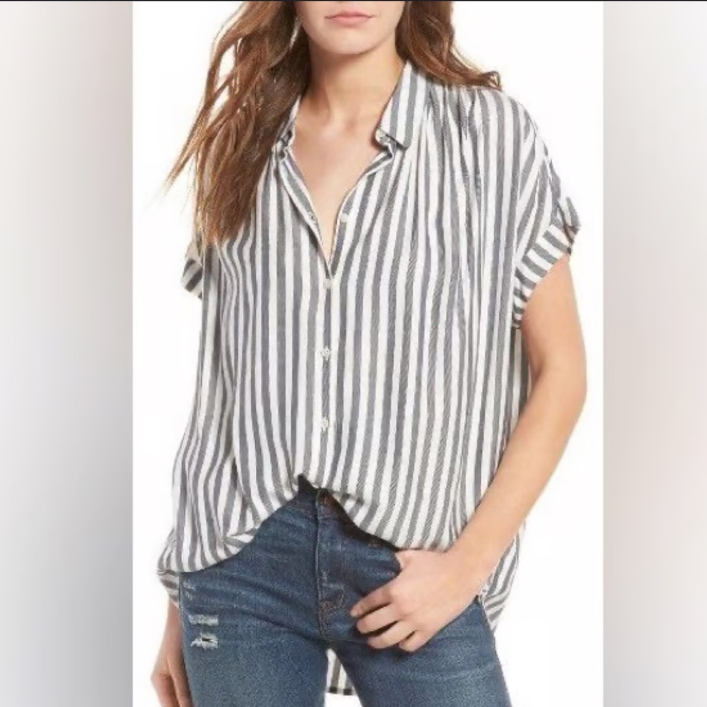 Madewell striped collared blouse